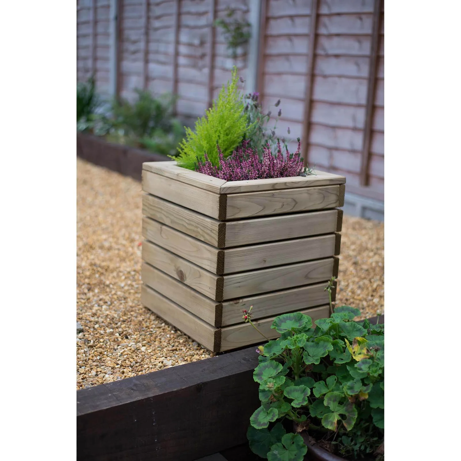 Forest Garden Wooden Linear Square Planter - Image 3