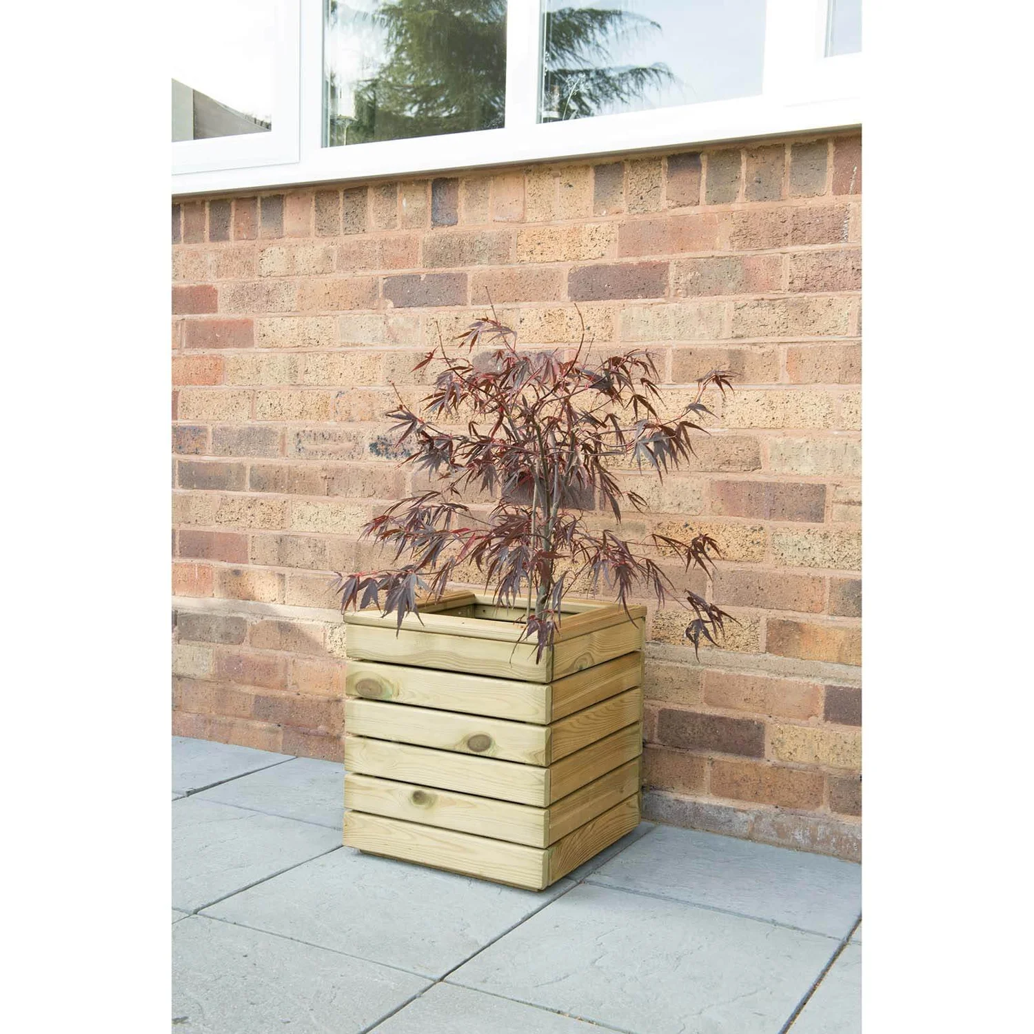 Forest Garden Wooden Linear Square Planter - Image 2