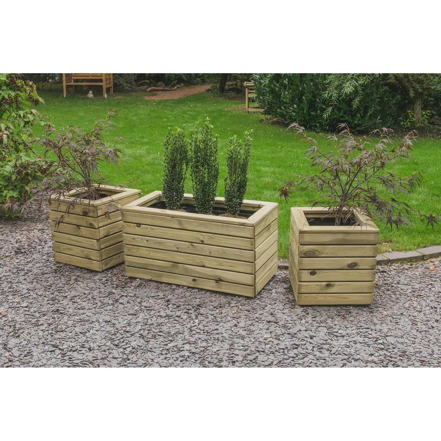 Forest Garden Wooden Linear Square Planter - Image 4