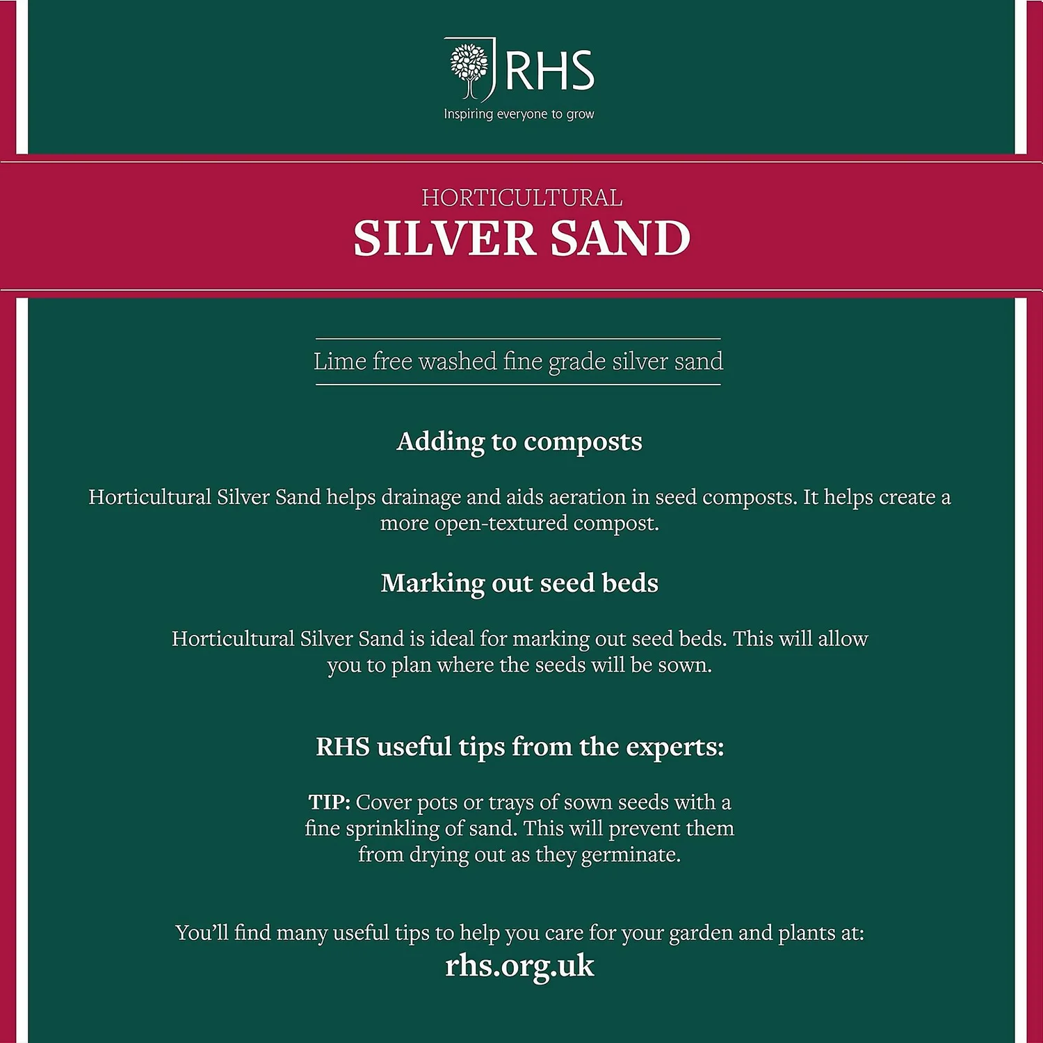RHS Horticultural Silver Sand - Large - 20kg - Image 6