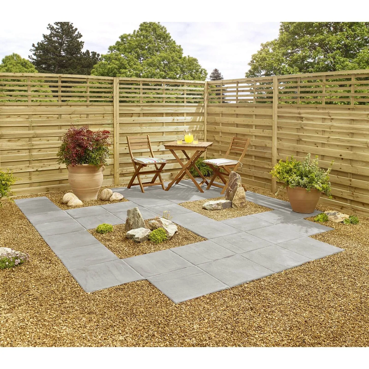 Stylish Stone Hereford Paving Riven 450 X 450mm - Grey