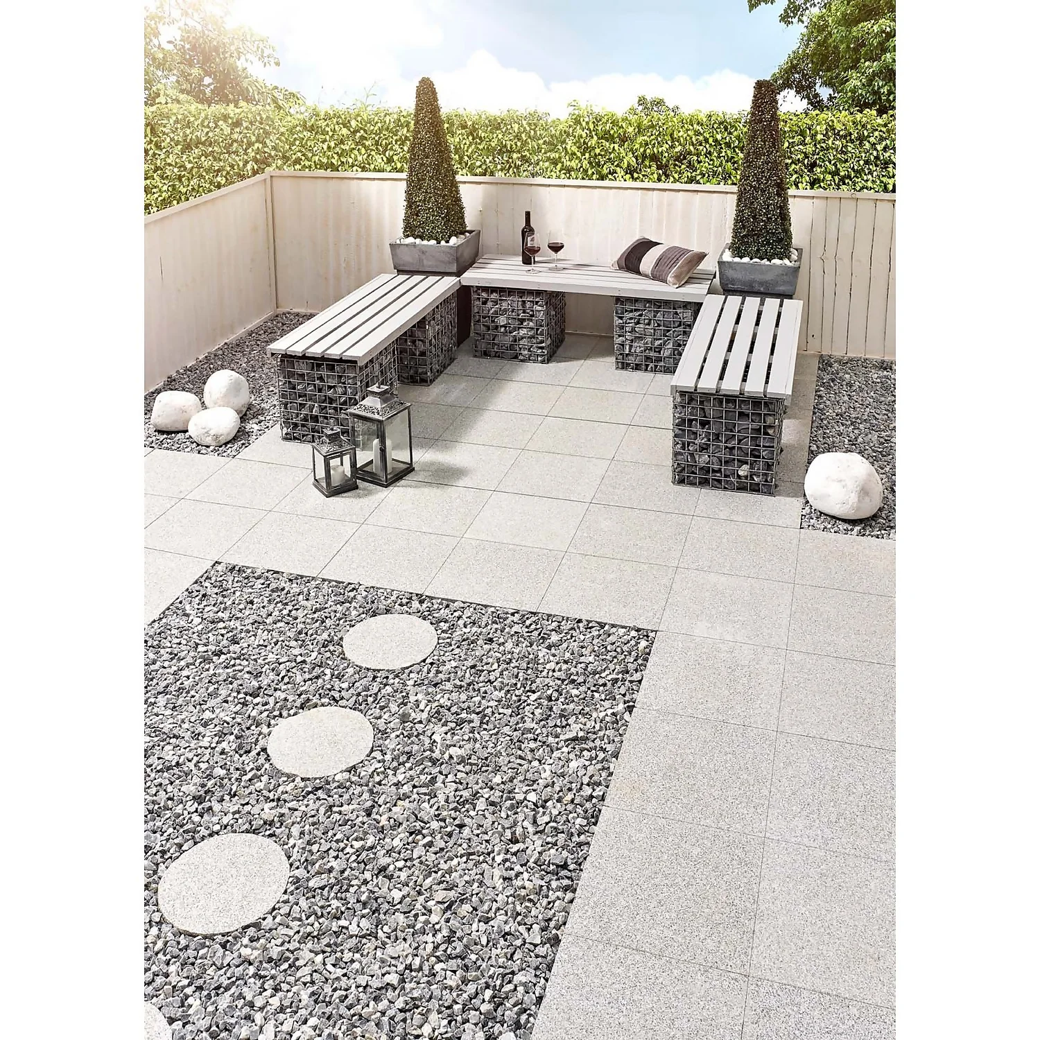 Stylish Stone Granite Paving 400 X 400mm - Light Grey - Image 4