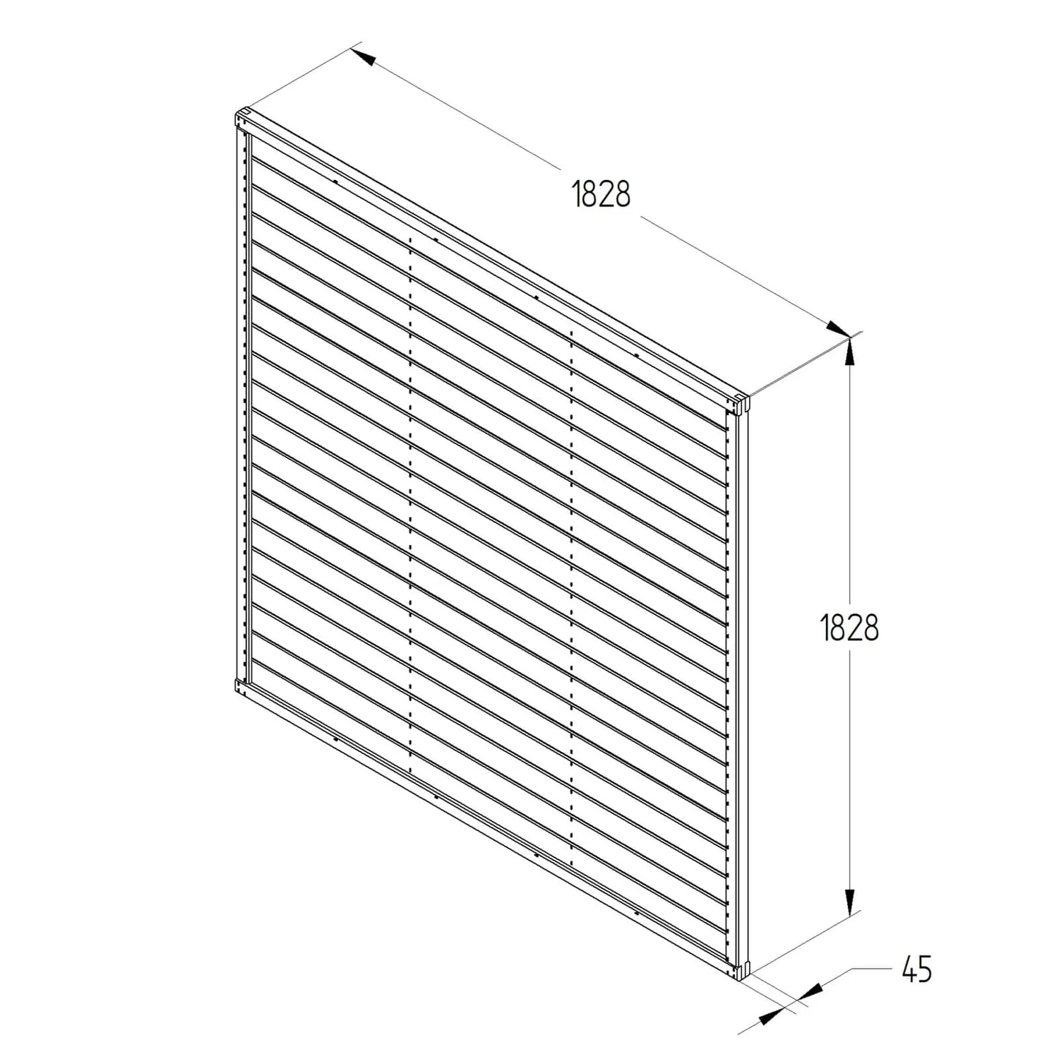 Horizontal Tongue & Groove Fence Panel - 6ft - Pack Of 3 - Image 5