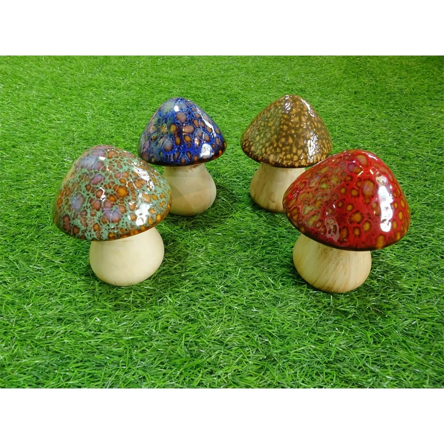 Ceramic Mushroom Garden Ornament - Small - Image 2