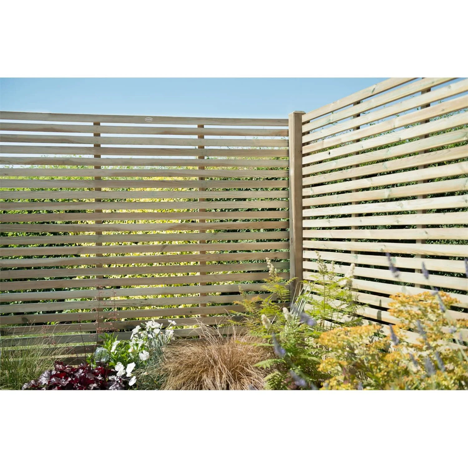 6ft X 5ft (1.8m X 1.5m) Pressure Treated Contemporary Slatted Fence Panel - Pack Of 4 - Image 2