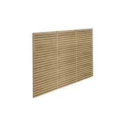 6ft X 5ft (1.8m X 1.5m) Pressure Treated Contemporary Double Slatted Fence Panel - Pack Of 5