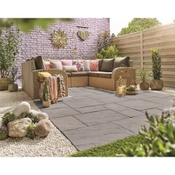 Stylish Stone Chantry Paving Patio Kit 10.22 Sqm Graphite