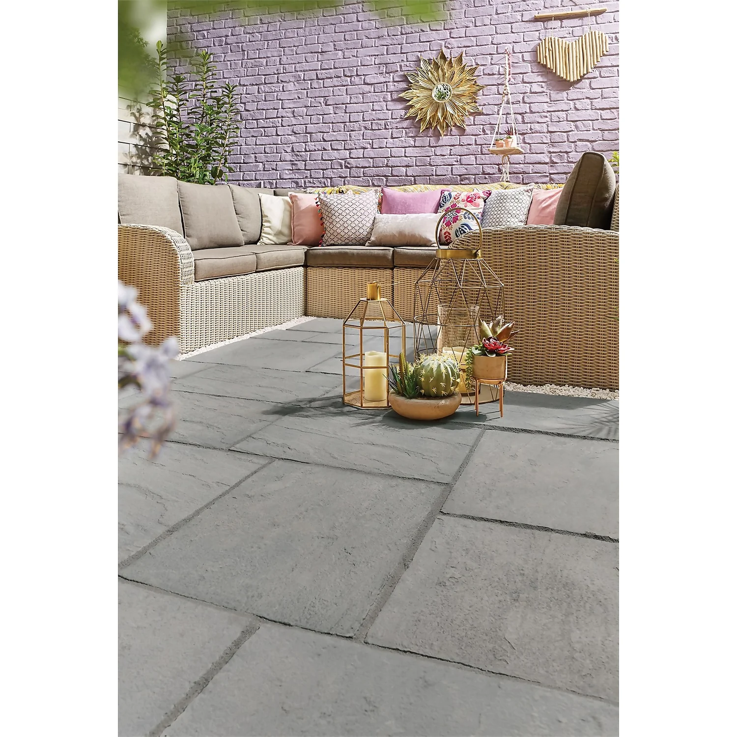 Stylish Stone Chantry Paving Patio Kit 10.22 Sqm Graphite - Image 2