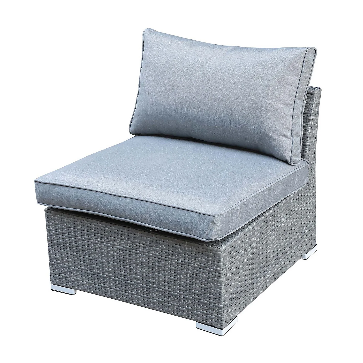 Bambrick 6 Seater Grey Rattan Garden Sofa Set - Image 10