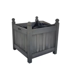 Homebase Medium Wooden Planter Grey