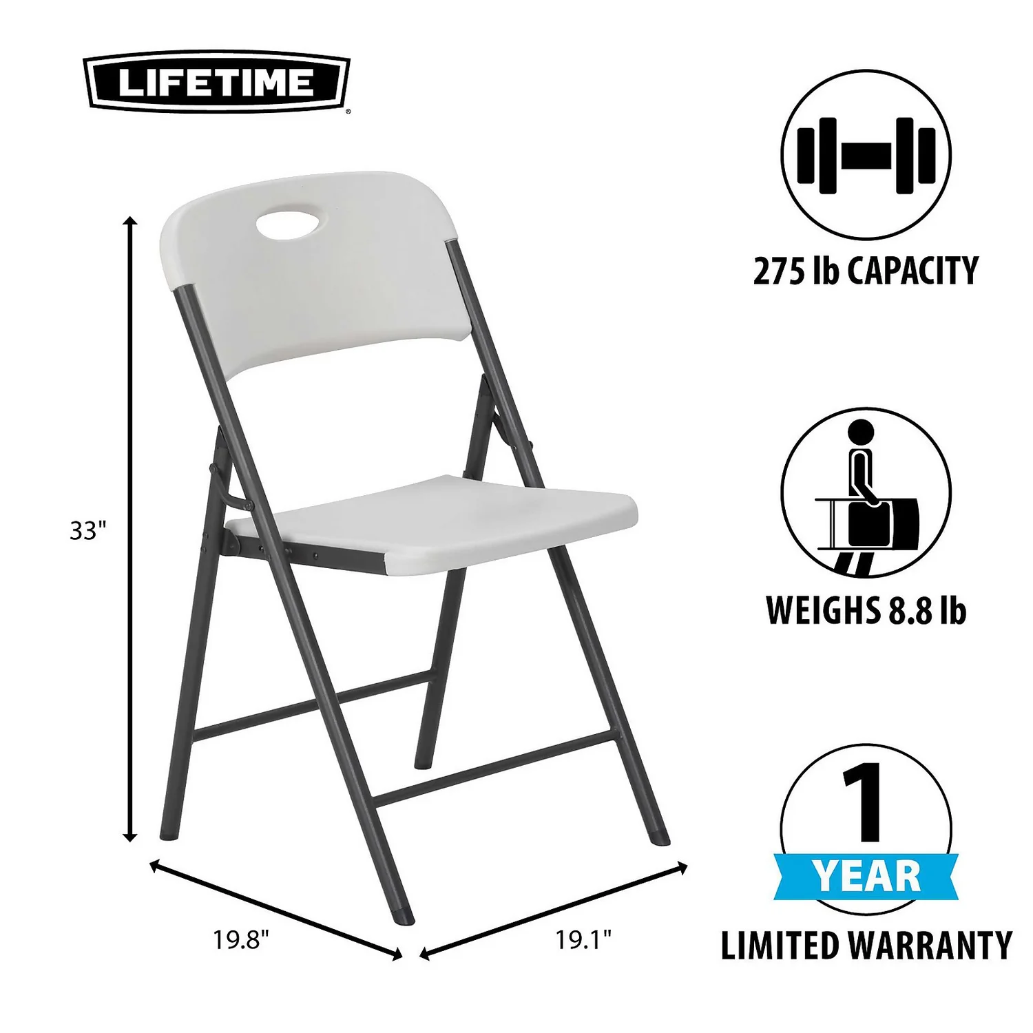 Lifetime Blow Moulded Folding Chair - Image 3