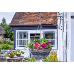 Firenze Faux Rattan Hanging Basket - 14 Inch
