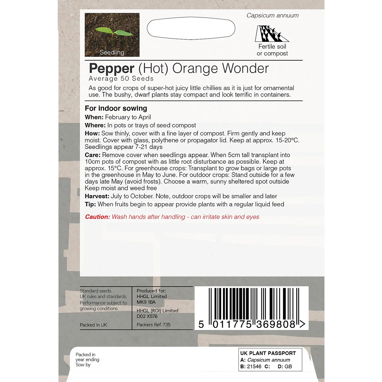 House Beautiful Pepper Hot Orange Wonder Seeds - Image 2