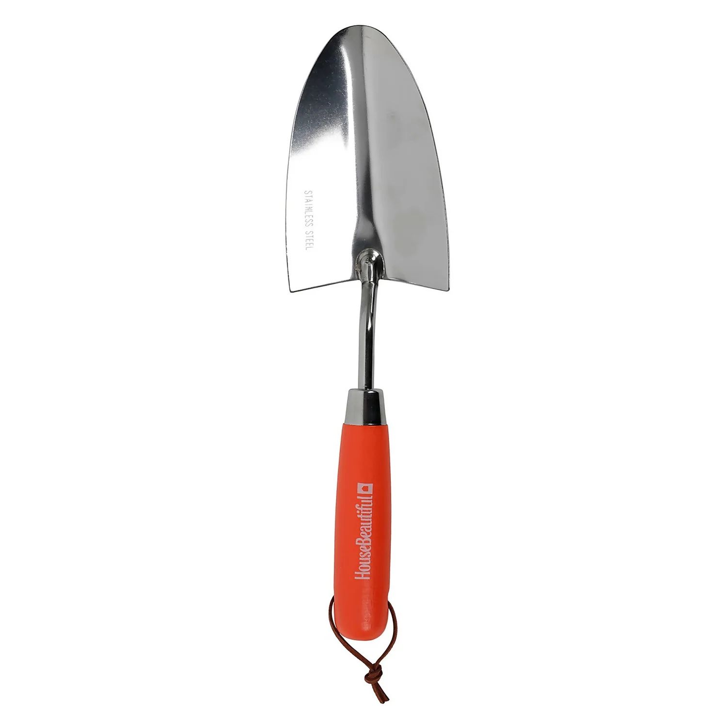 House Beautiful Stainless Steel Hand Trowel With A Zesty Orange Painted Hardwood Handle