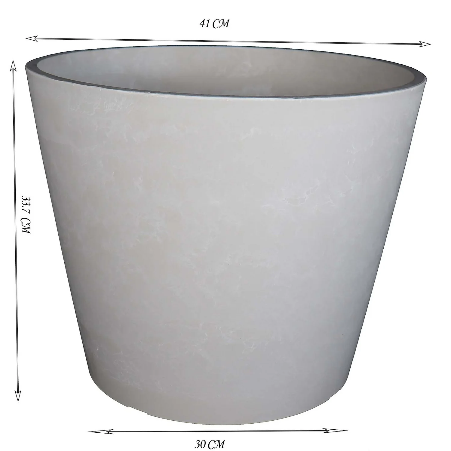 White Marble Pot - 40cm - Image 2