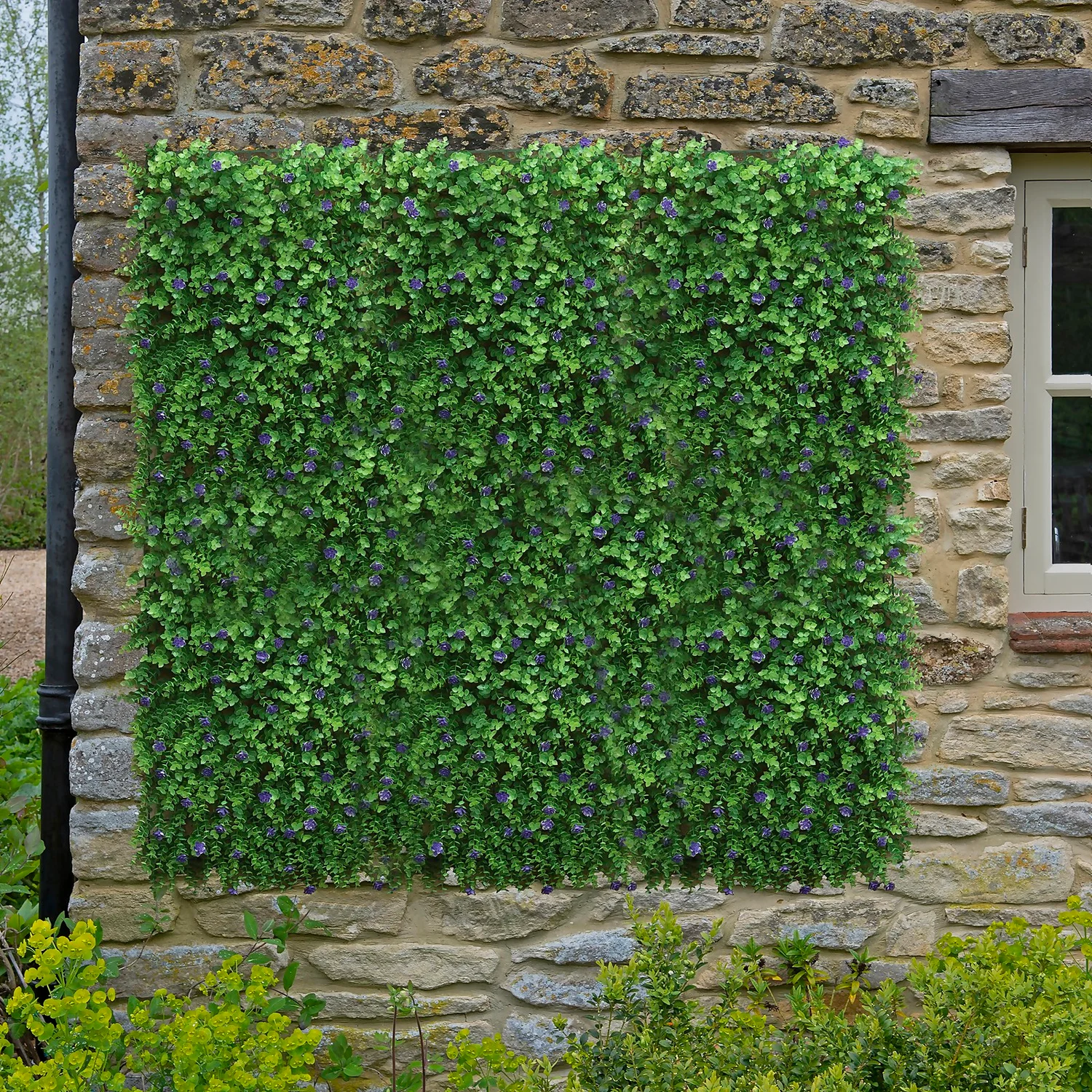 Artificial Screening Panel Of Purple Flowers - 60 X 40cm - Image 2