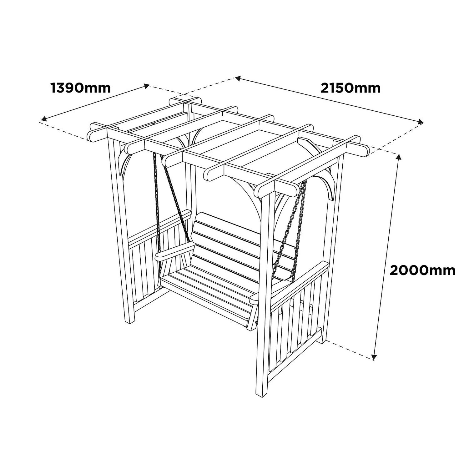 Anchor Fast FSC Milldale Swing Seat With Arbour - Image 3