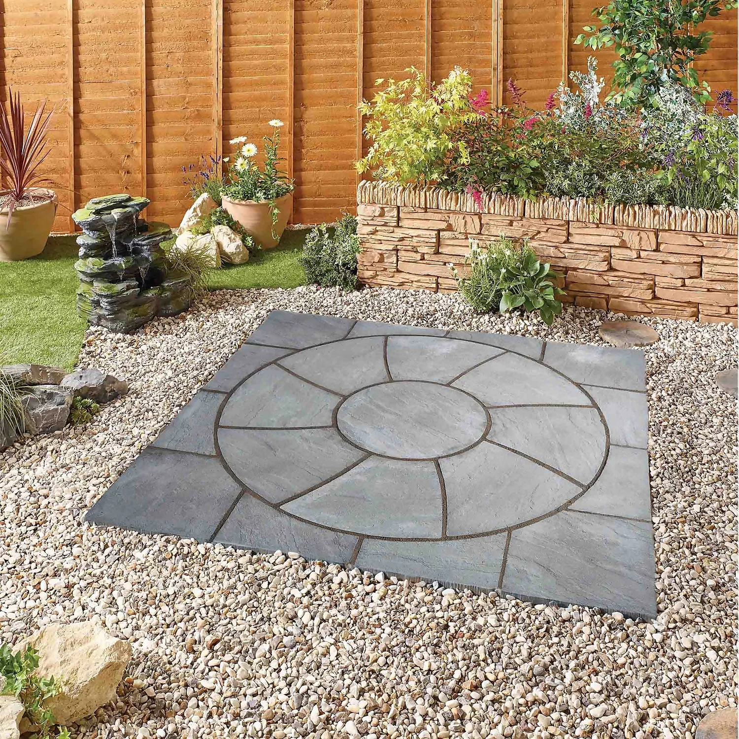 Stylish Stone Chantry Twist Circle Paving Kit 1.5m Graphite - Image 3