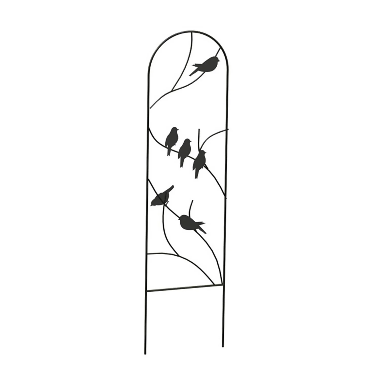 Panacea Perching Birds Pot Garden Trellis - Black - 102 X 25cm