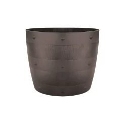 34cm Barrel Garden Planter - Brown