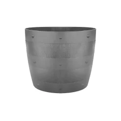 34cm Barrel Garden Planter - Grey