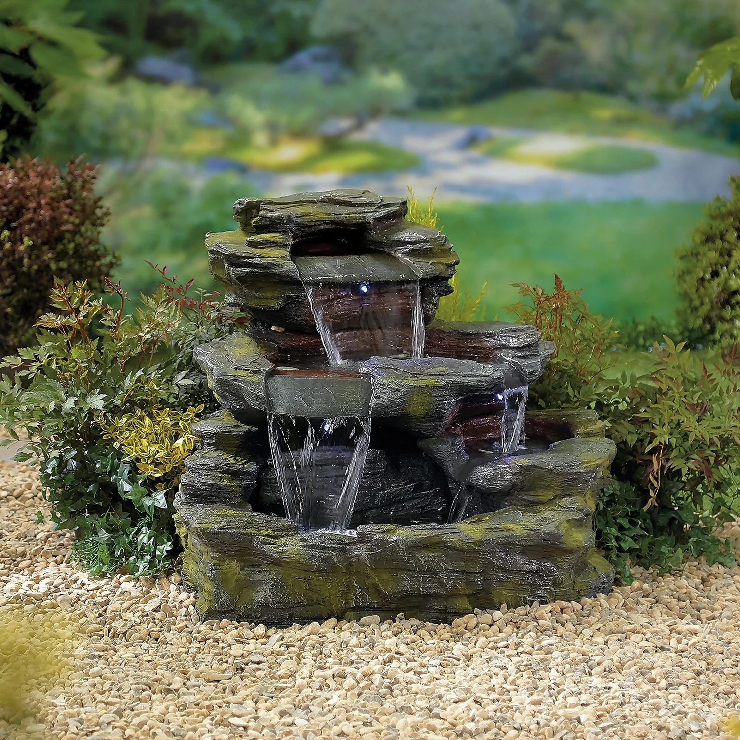 Stylish Fountain Garda Falls Water Feature With LEDs - Image 2