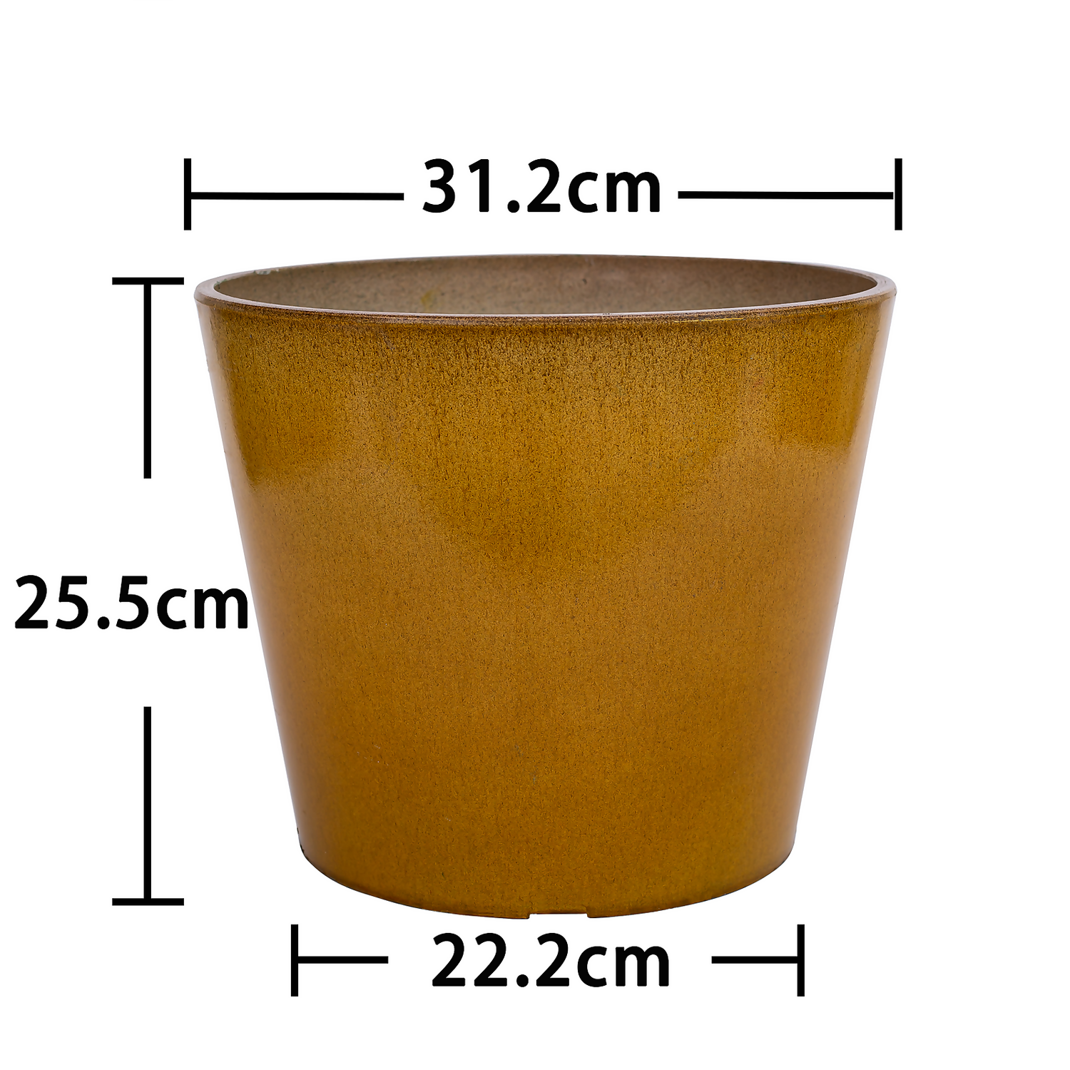 Glazed Finish Planter Mustard 30cm - Image 4