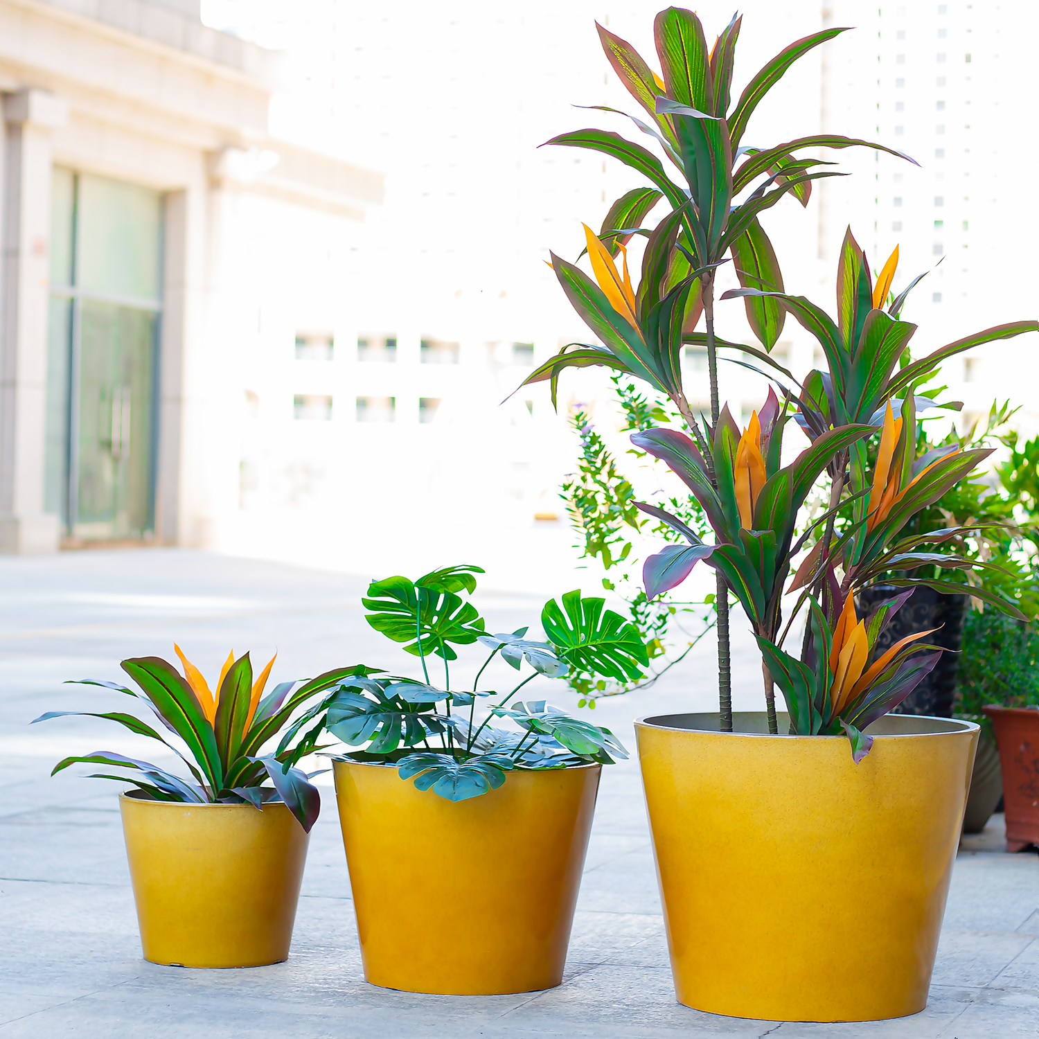 Glazed Finish Planter Mustard 30cm - Image 5