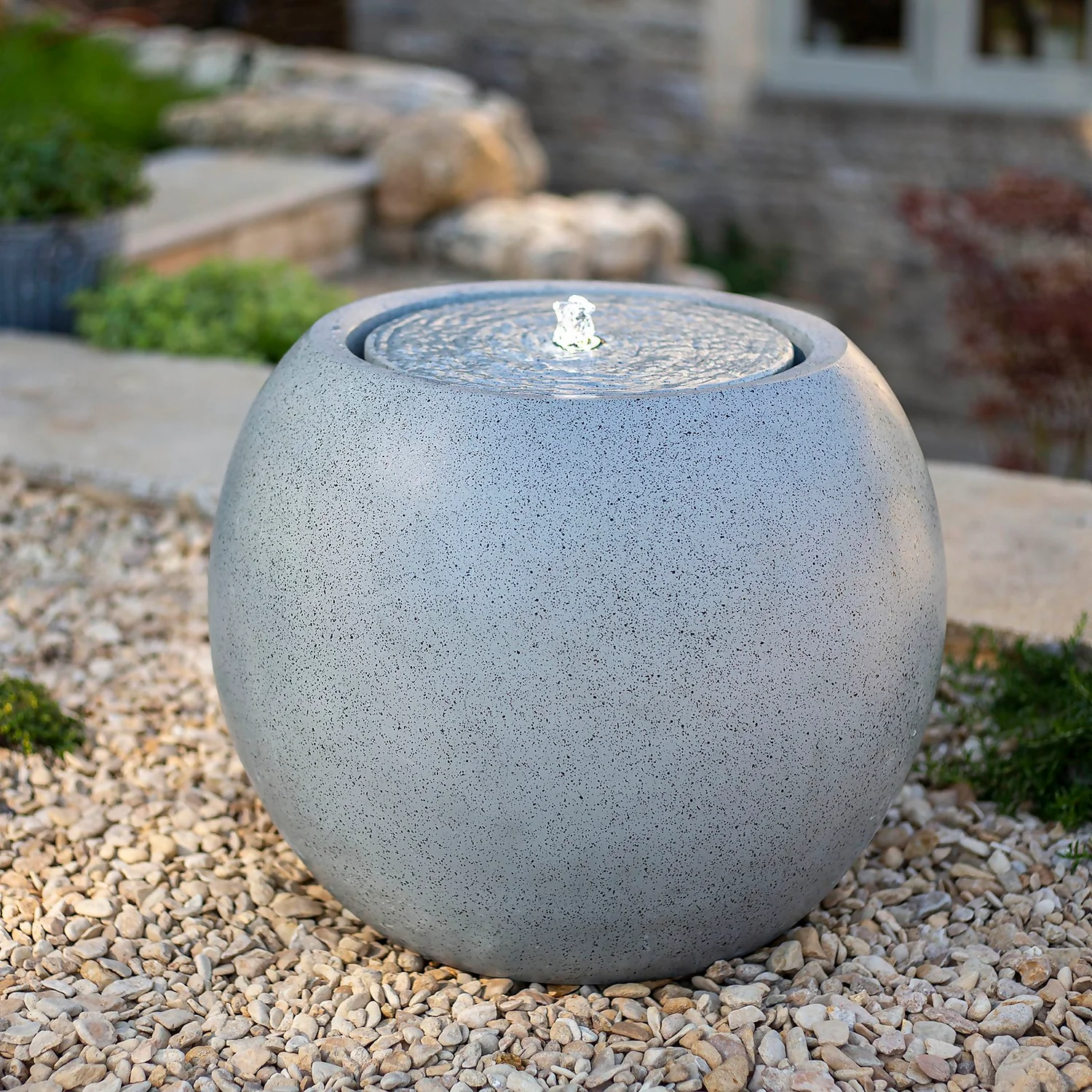 Stylish Fountain Nara Ripple Garden Water Feature With LEDs - Image 2