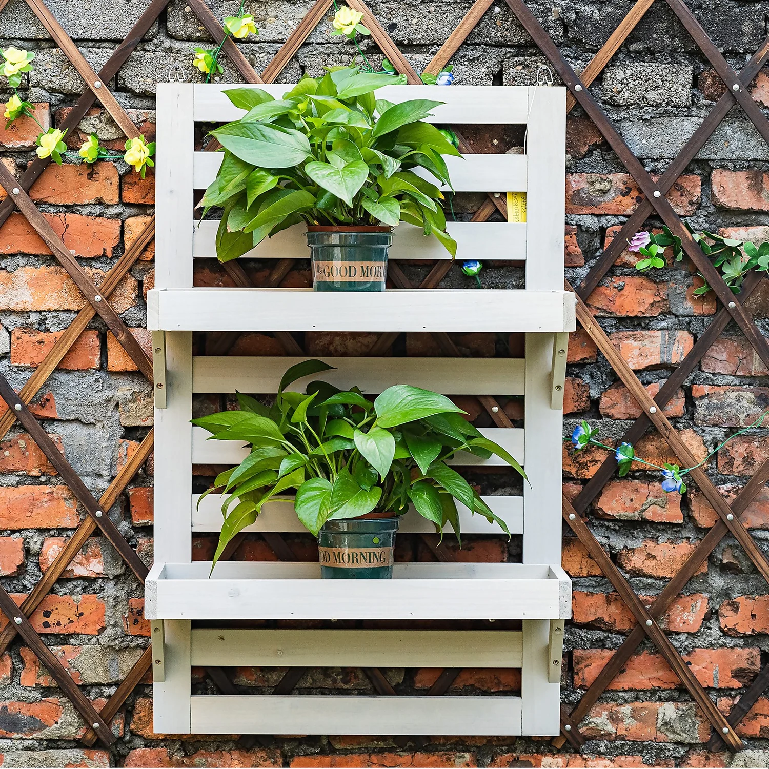 Homebase Indoor/Outdoor Wooden Plant Shelves - Image 4