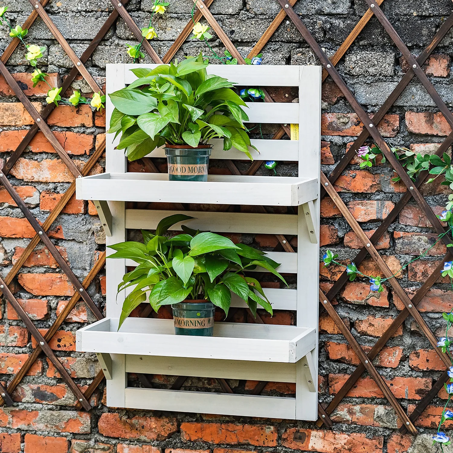 Homebase Indoor/Outdoor Wooden Plant Shelves - Image 2