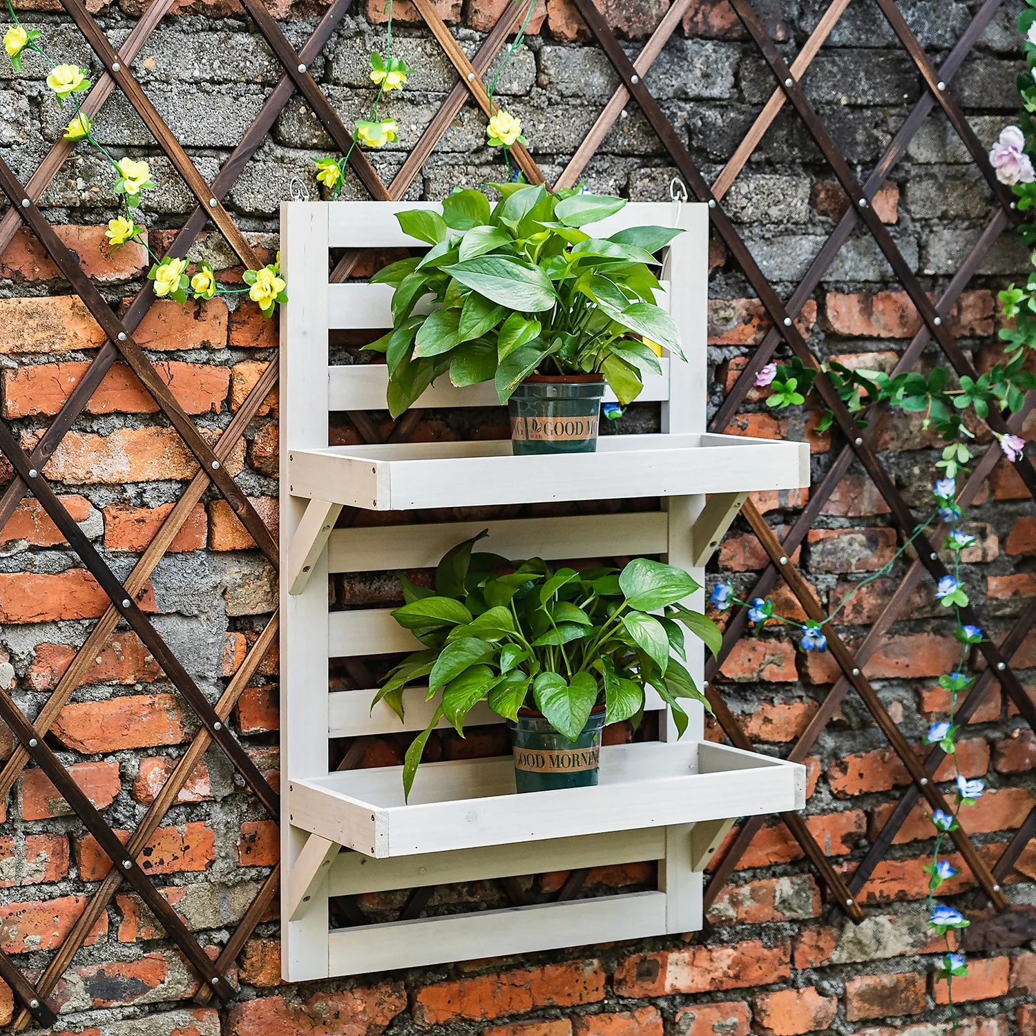 Homebase Indoor/Outdoor Wooden Plant Shelves - Image 3