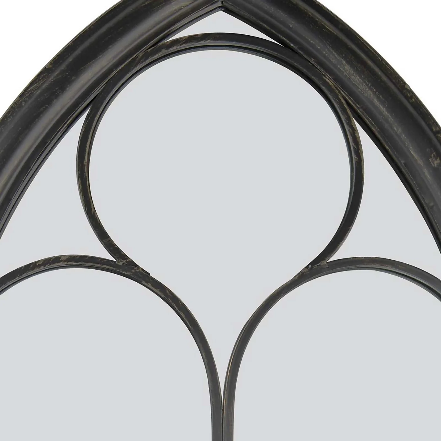 MirrorOutlet Black Somerley Chapel Arch Metal Garden Mirror - 112x61cm - Image 4