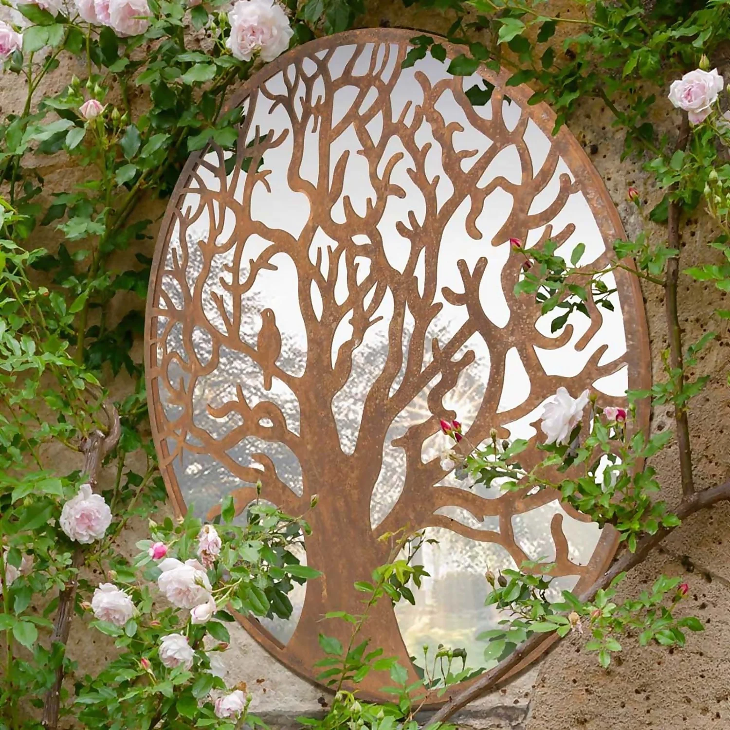 MirrorOutlet Bird Round Garden Mirror - 60cm - Image 3