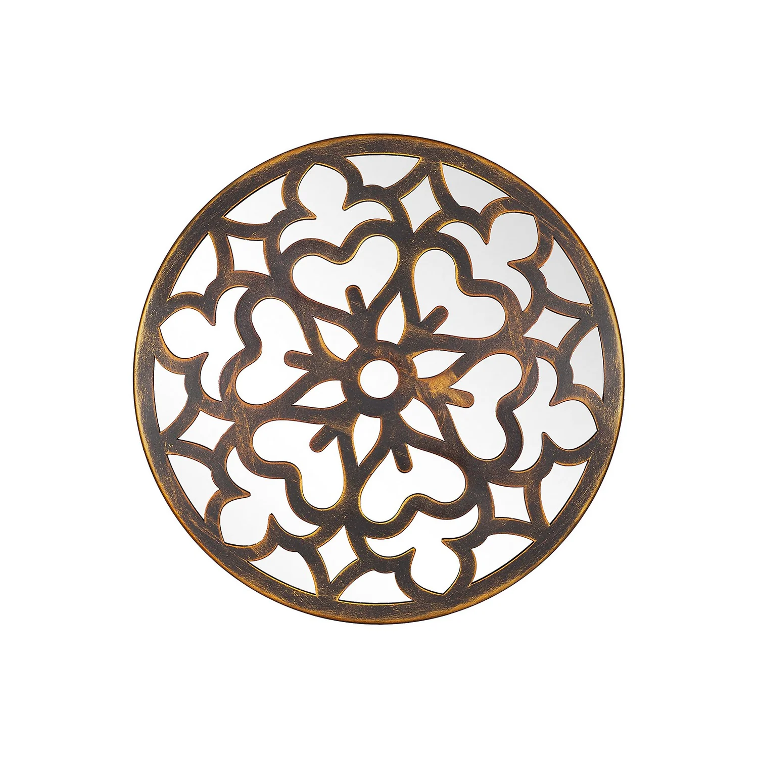 Round Laser Cut Outdoor Mirror 35cm - Bronze