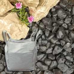 Stylish Stone Onyx Black Cobbles - Bulk Bag 750kg