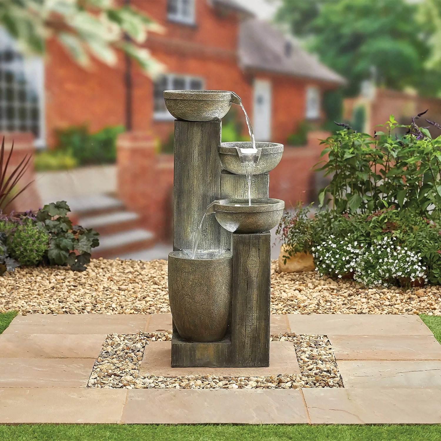 Stylish Fountain Ash Columns Water Feature With LEDs - Image 2
