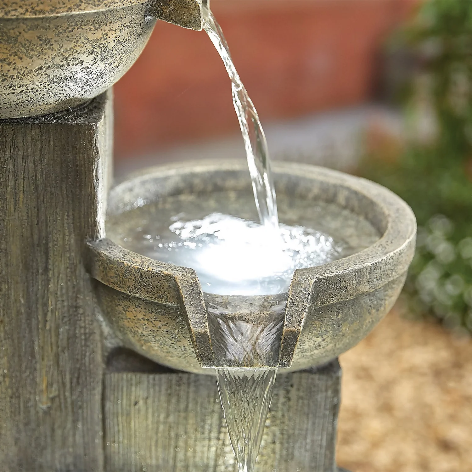Stylish Fountain Ash Columns Water Feature With LEDs - Image 3