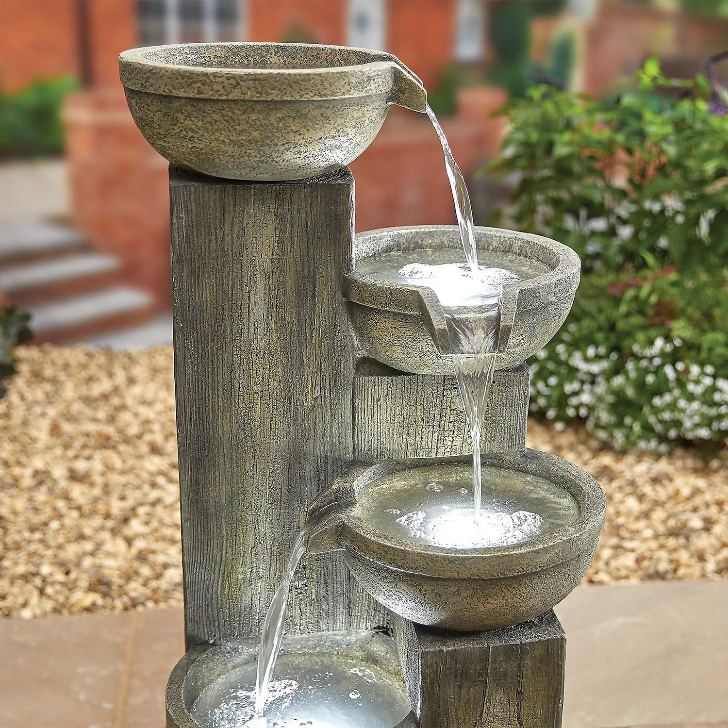 Stylish Fountain Ash Columns Water Feature With LEDs - Image 4