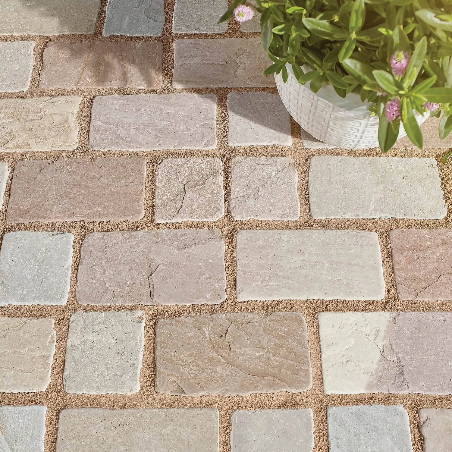 Stylish Stone Tumbled Cobble Set 100 X 100mm - Sycamore - Image 2